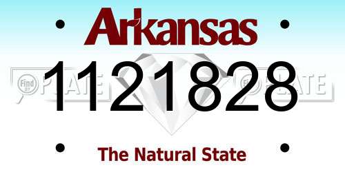 1121828 Arkansas License Plate
