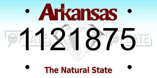 1121875 Arkansas License Plate