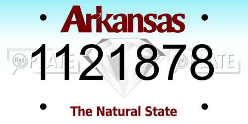 1121878 Arkansas License Plate