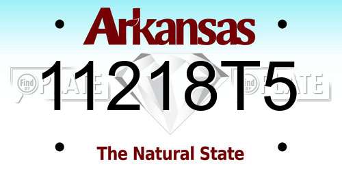 11218T5 Arkansas License Plate