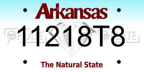 11218T8 Arkansas License Plate