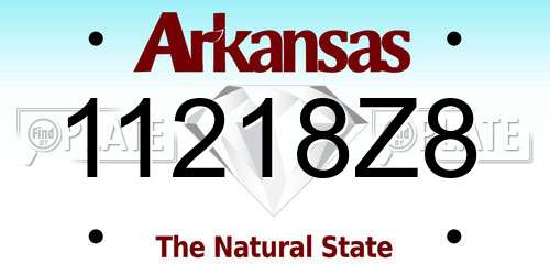 11218Z8 Arkansas License Plate