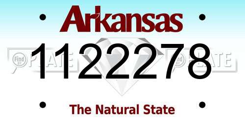 1122278 Arkansas License Plate