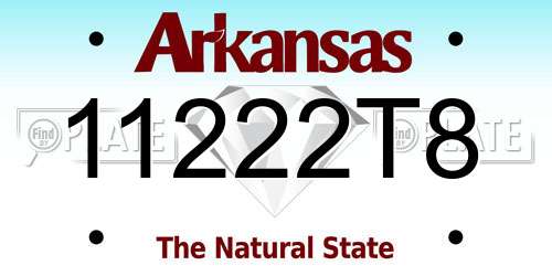11222T8 Arkansas License Plate