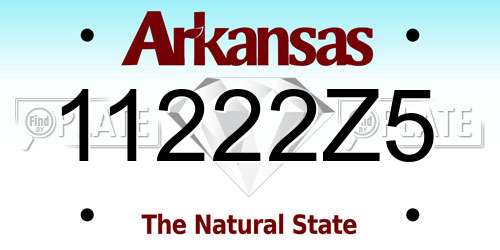 11222Z5 Arkansas License Plate