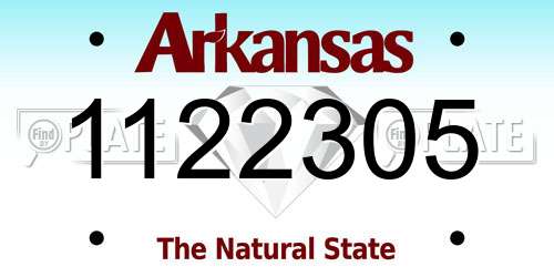 1122305 Arkansas License Plate