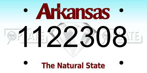 1122308 Arkansas License Plate
