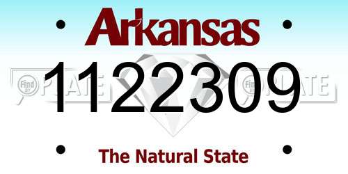 1122309 Arkansas License Plate