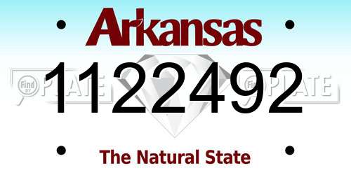 1122492 Arkansas License Plate