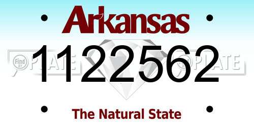 1122562 Arkansas License Plate