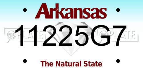 11225G7 Arkansas License Plate