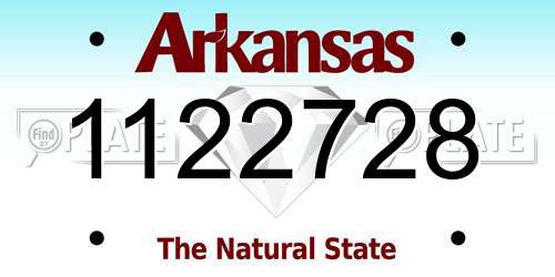 1122728 Arkansas License Plate