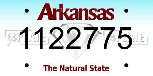 1122775 Arkansas License Plate
