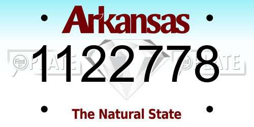 1122778 Arkansas License Plate