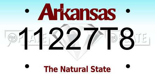 11227T8 Arkansas License Plate