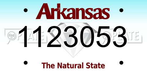 1123053 Arkansas License Plate
