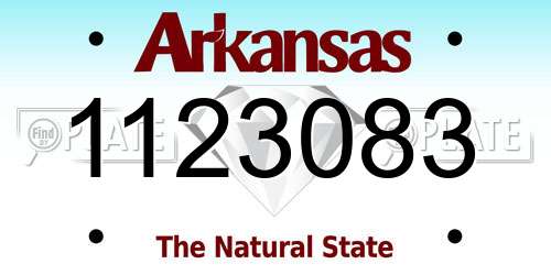 1123083 Arkansas License Plate