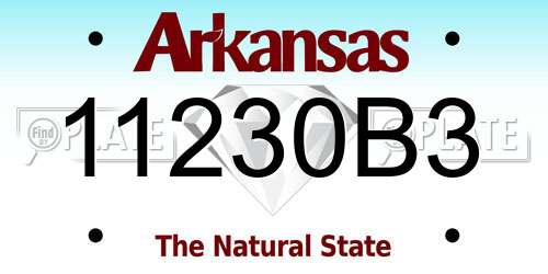 11230B3 Arkansas License Plate