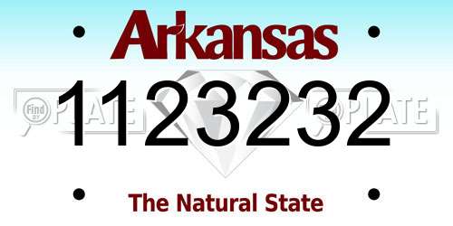 1123232 Arkansas License Plate