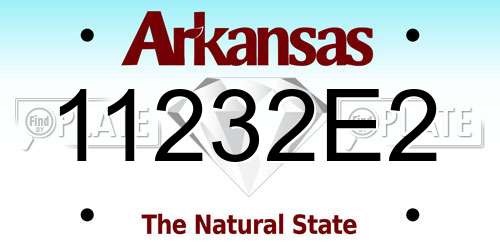 11232E2 Arkansas License Plate