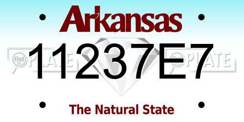 11237E7 Arkansas License Plate