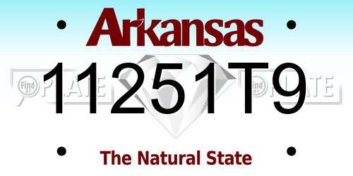 11251T9 Arkansas License Plate