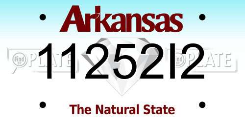 11252I2 Arkansas License Plate