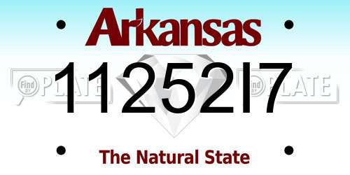 11252I7 Arkansas License Plate