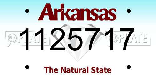 1125717 Arkansas License Plate