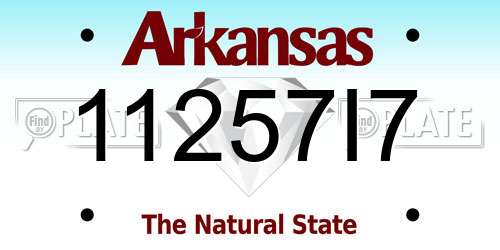 11257I7 Arkansas License Plate