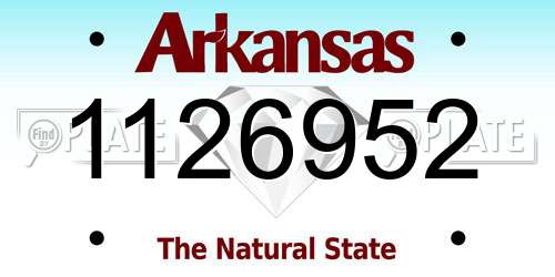 1126952 Arkansas License Plate