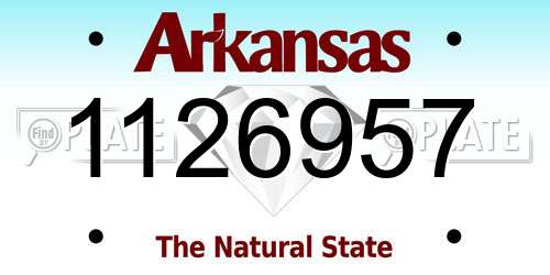 1126957 Arkansas License Plate