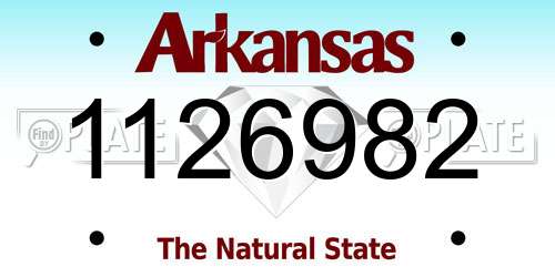 1126982 Arkansas License Plate