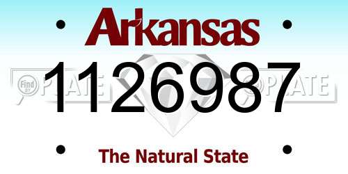 1126987 Arkansas License Plate