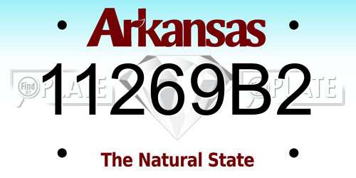 11269B2 Arkansas License Plate