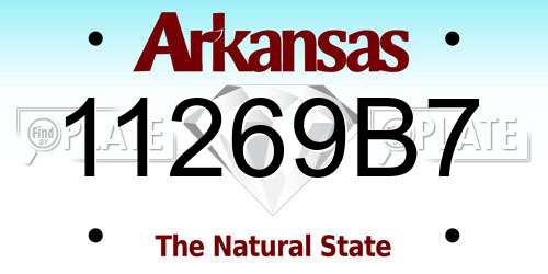11269B7 Arkansas License Plate