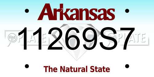 11269S7 Arkansas License Plate