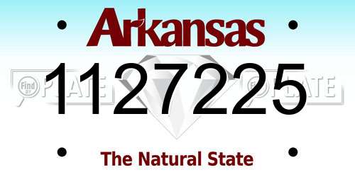 1127225 Arkansas License Plate