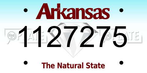 1127275 Arkansas License Plate