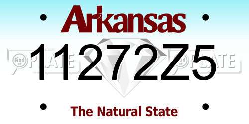 11272Z5 Arkansas License Plate
