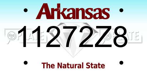 11272Z8 Arkansas License Plate