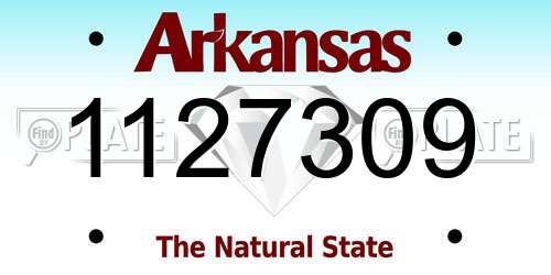 1127309 Arkansas License Plate