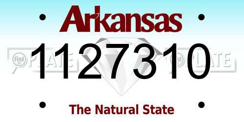 1127310 Arkansas License Plate
