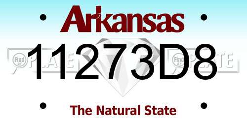 11273D8 Arkansas License Plate