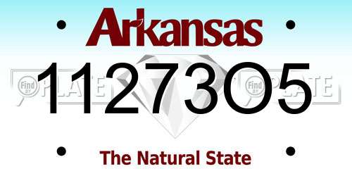 11273O5 Arkansas License Plate