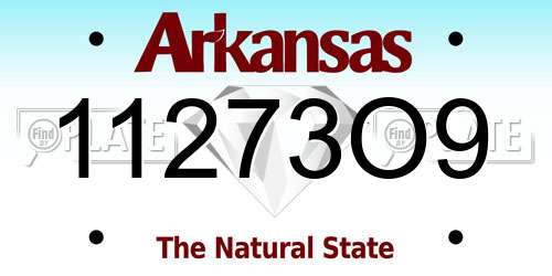 11273O9 Arkansas License Plate
