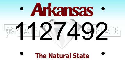 1127492 Arkansas License Plate