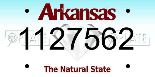 1127562 Arkansas License Plate