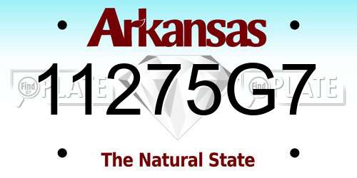 11275G7 Arkansas License Plate