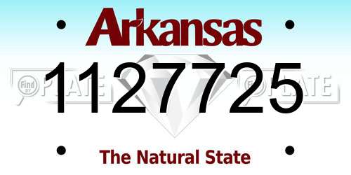 1127725 Arkansas License Plate